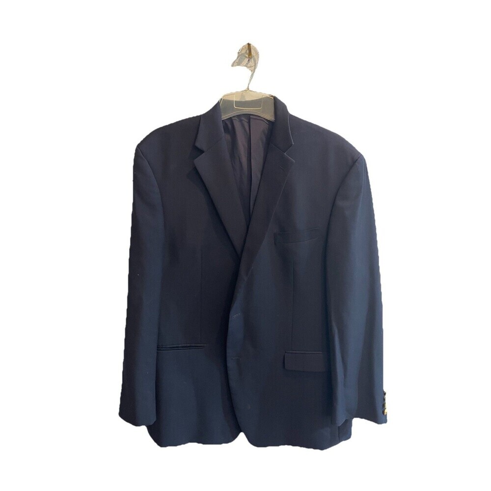 Lauren Ralph Lauren Men Navy Blue Blazer Gold Buttons 46R Wool Suit Sport Coat